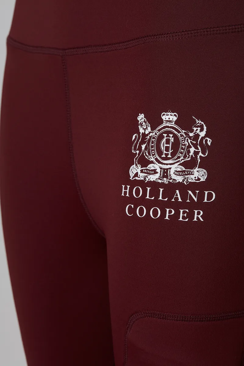 Holland Cooper Thermal Full Grip Leggings Ladies in Burgundy-4